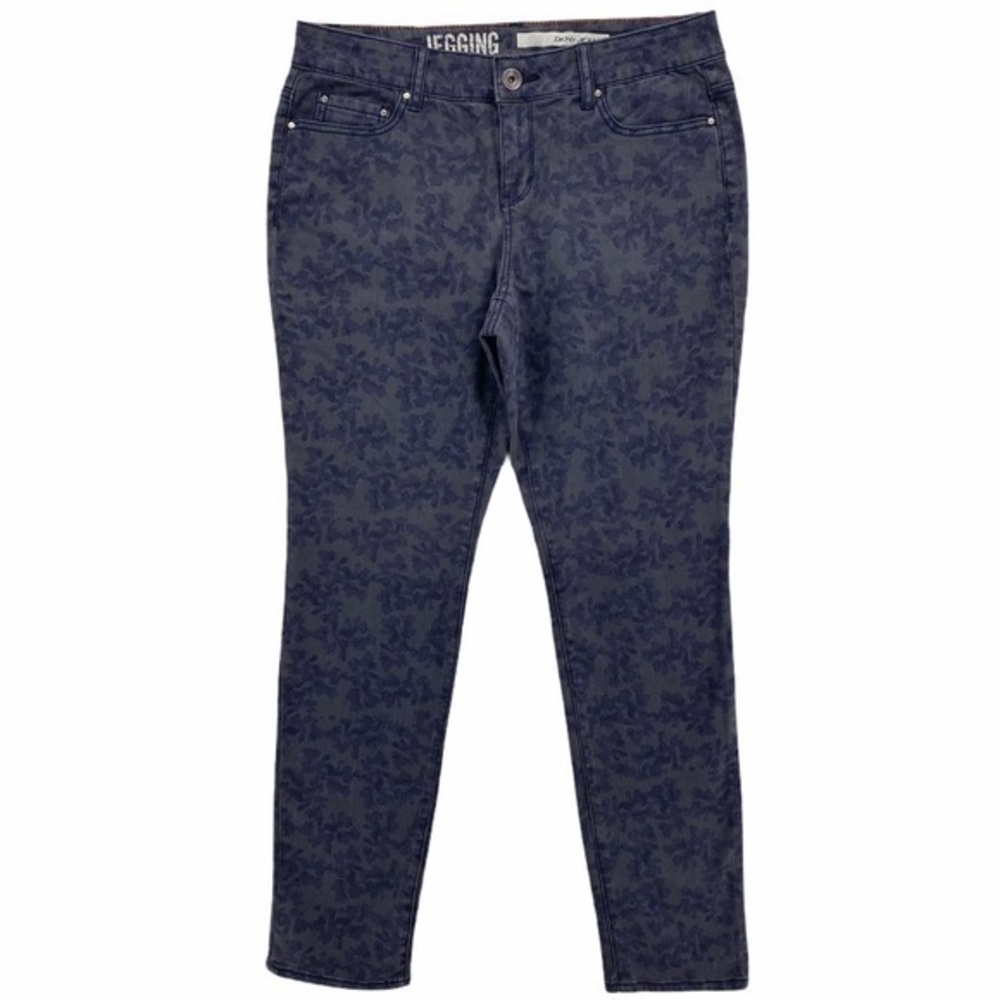 DKNY Dark Wash Floral Denim‎ Mid Rise Jegging Womens Size 10